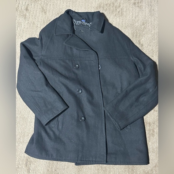 Men’s Black Pea Coat - Picture 2 of 9